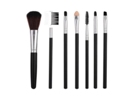 USHION - Juego de 7 brochas de maquillaje profesionales para rostro, sombra de ojos y delineador, color plateado