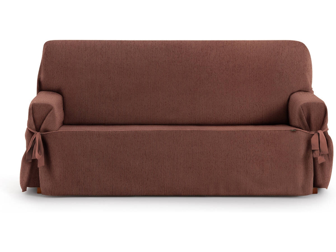 Funda de Sofá 2 Plazas EYSA Mid con Lazos (110 x 70 x 180 cm - Poliéster y Algodón - Naranja)