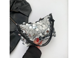 Bolso De Hombro Multifuncional Con Lentejuelas Y Purpurina Para Mujer, Ideal Para El Día A Día, Fiestas, Trabajo, Color Plata.