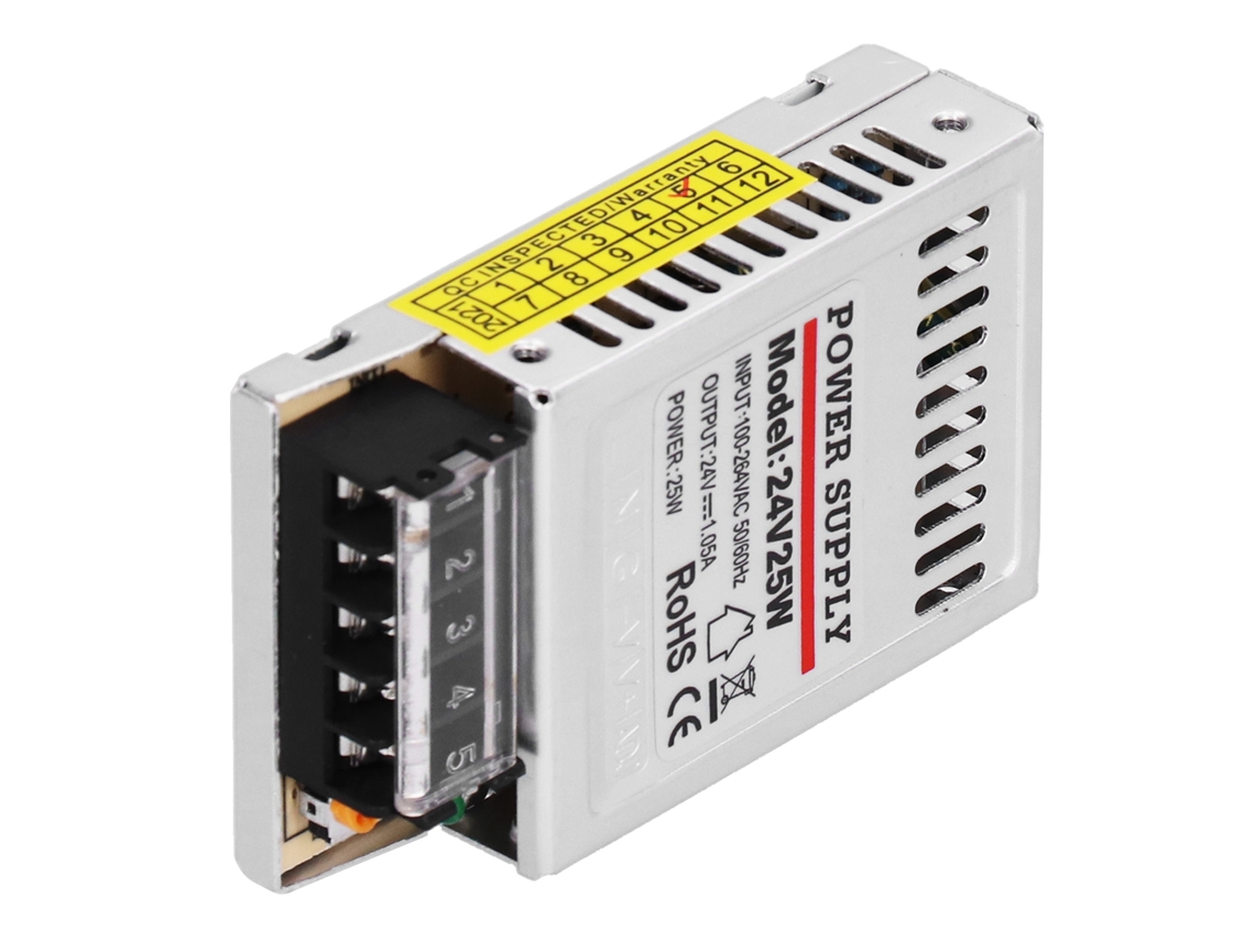 Controlador de fuente de alimentación conmutada YY-25-24 de 25 W, 24 V CC, 1,05 A, tamaño pequeño para equipos de monitorización