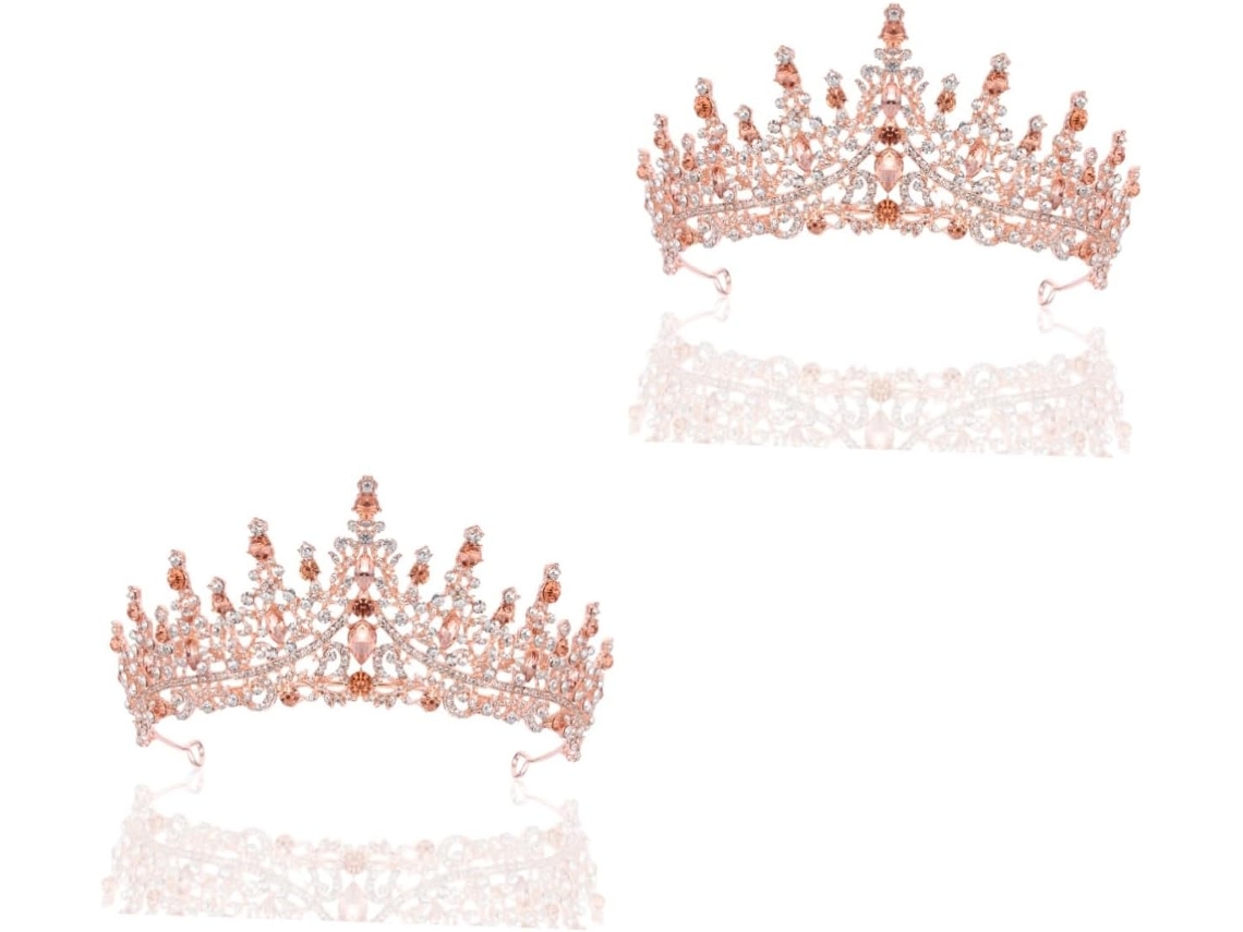 Corona De Boda De 2 Piezas Y Tiara De Cristal Para Cumpleaños Y Accesorios De Fiesta