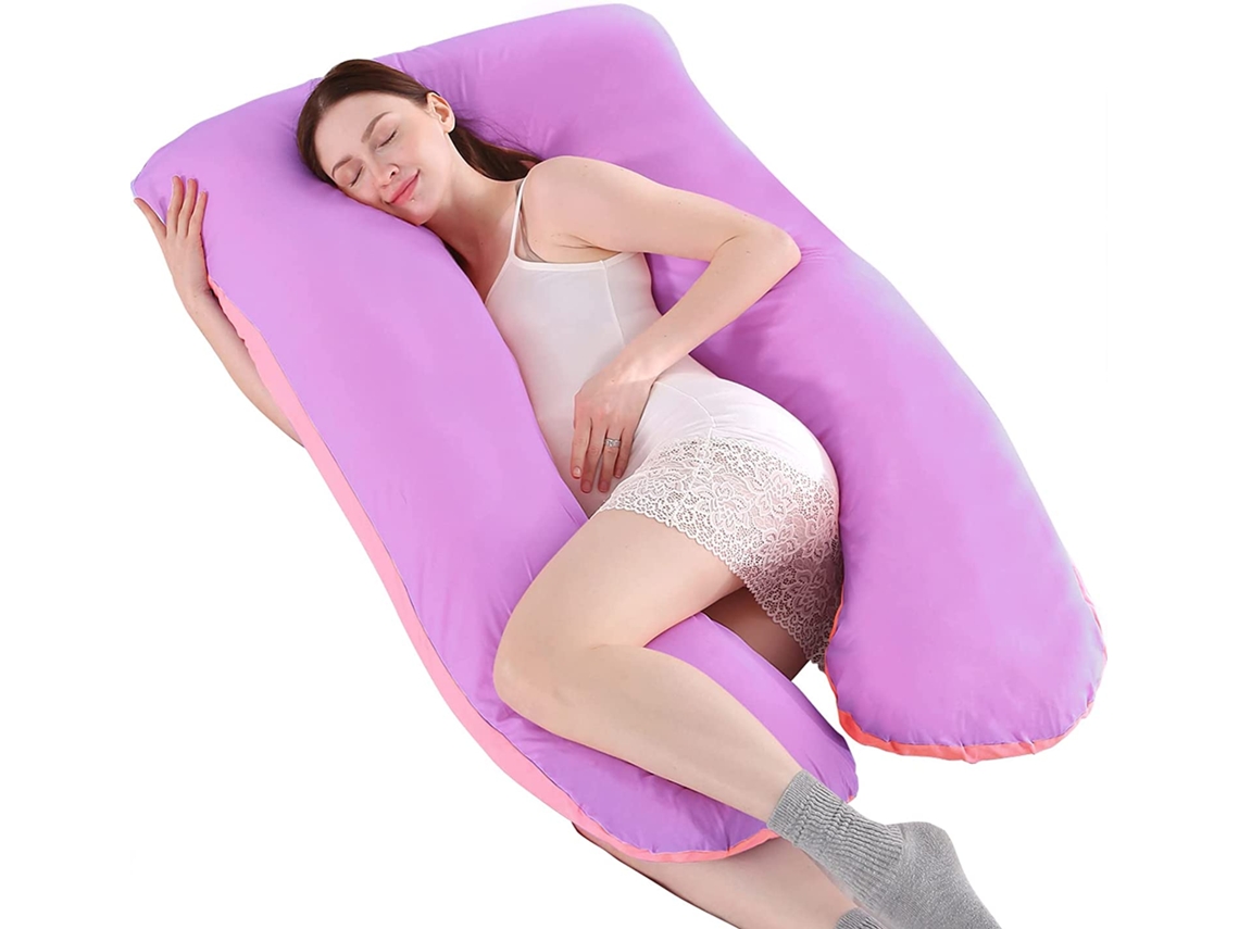 Almohada En Forma De U Para Embarazadas, De Algodón, Cómoda Para Dormir De Lado