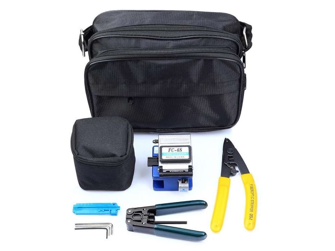 Kit De Herramientas Para Fibra Óptica Ftth Con Escuadra, Alicates Miller, Alicates Para Cuero Y Estuche Portátil.