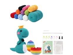 Juego de ganchos de ganchillo, ideal para principiantes, incluye herramientas esenciales, dinosaurios A