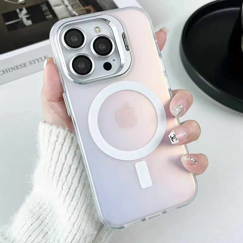 (iphone 13 Pro, Blanco) Funda Magnética Para Teléfono Con Acabado Mate Y Que Cambia De Color, Compatible Con Magsafe.