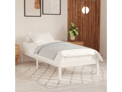 Estructura De Cama Sin Colchón Madera Maciza Blanco 90x200 Cm