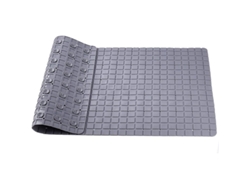Alfombrilla De Baño Antiderrame, 40x70cm, Pvc Antimoho Con Ventosas Resistentes A Fugas, Gris.