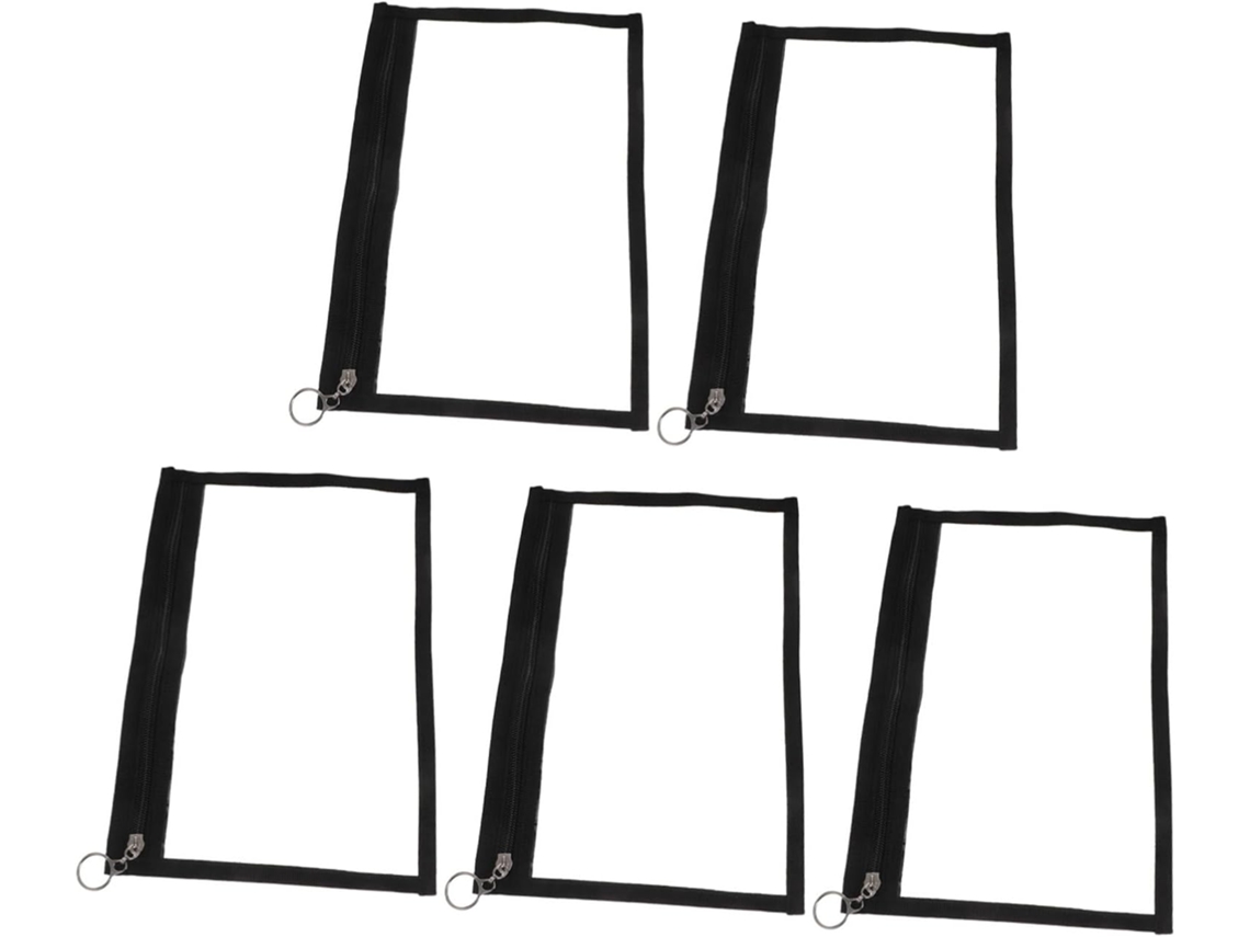 Juego De 5 Estuches Transparentes De Pvc Con Cremallera, Pequeños Estuches Multiusos Para Lápices.