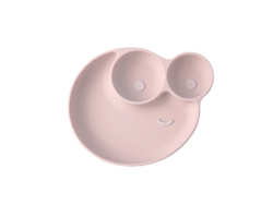 Prato De Silicone Rosa-escuro Para Bebês: Antiaderente, Com Separador, Bpa Livre, Apto Para Alimentação Complementar Autorregulada (...