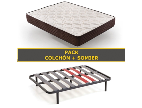 Pack Colchón y Somier DESCANSIN Alta Firmeza y Silencioso (135 x 200 cm)
