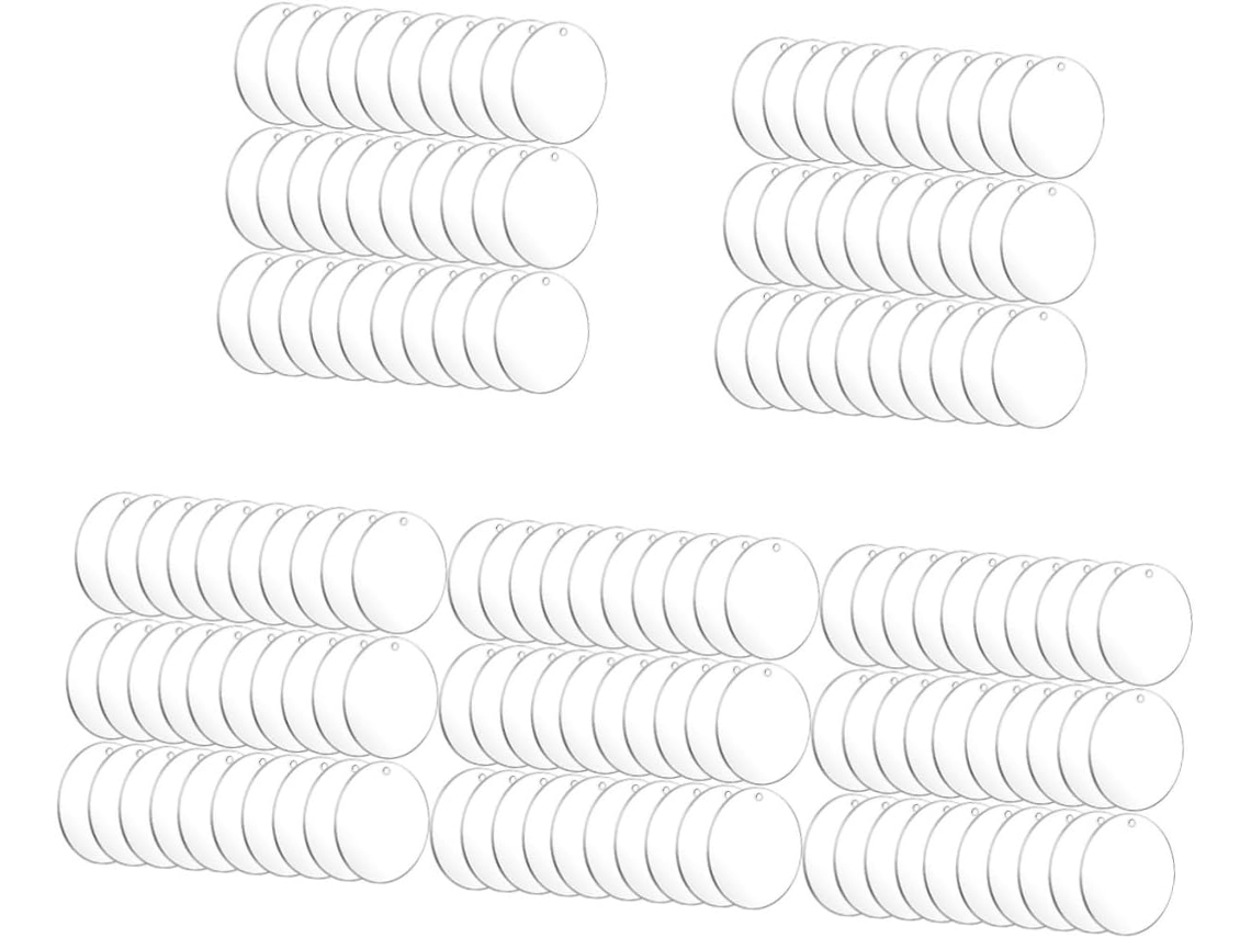 5 Juegos De Llaveros Transparentes En Blanco Para Manualidades, Accesorios Creativos Portátiles, 30