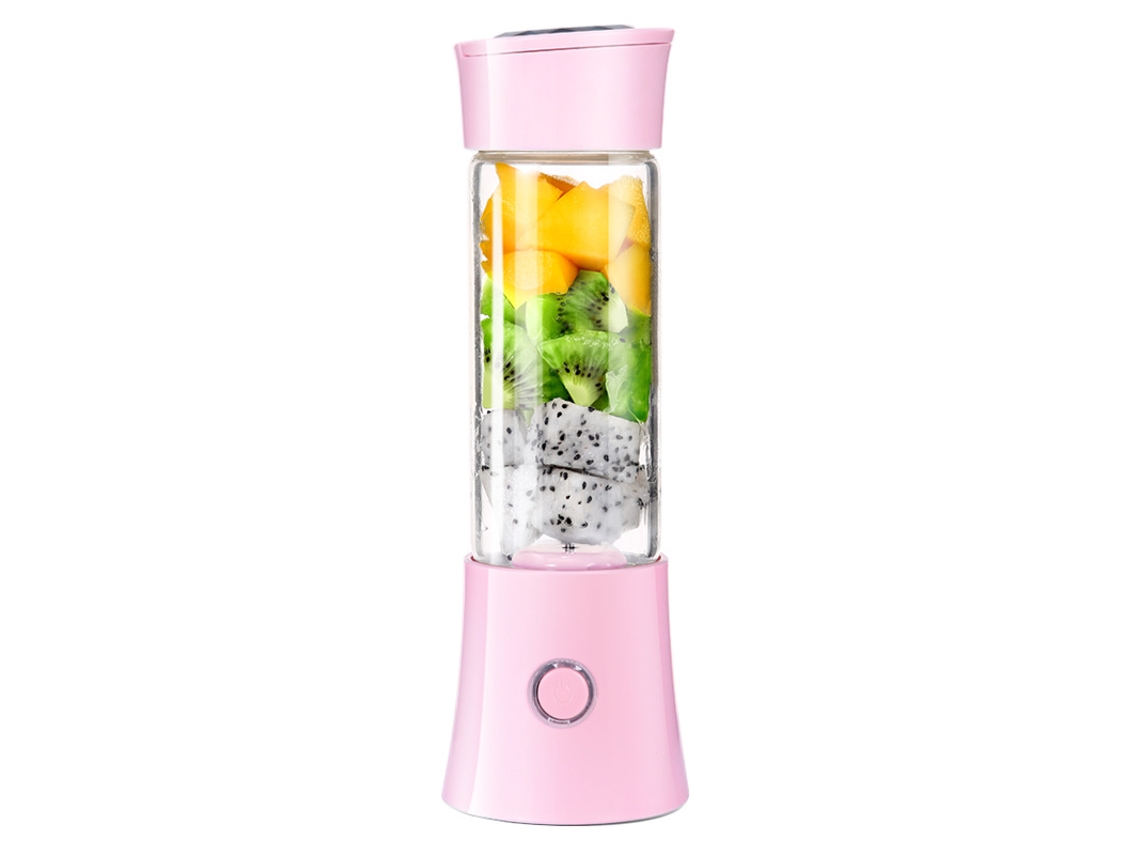 Licuadora portátil recargable por USB, 120 W y 480 ml - Rosa
