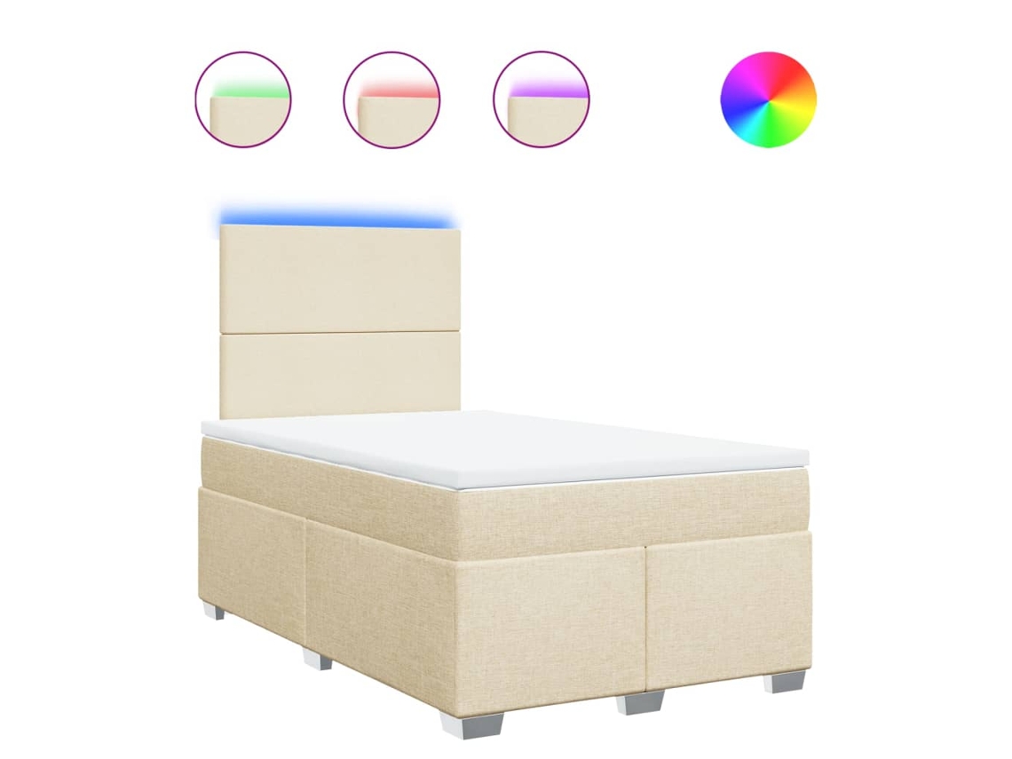 Maison Exclusive - Cama Box Spring Con Colchón Tela Color Crema 120x190 Cm
