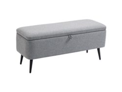 Banco Con Tapa Móvil Y Patas De Acero, 101x38,5x44,5 Cm, Gris.