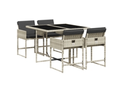 Maison Exclusive - Set Comedor De Jardín 5 Pzas Cojines Ratán Sintético Gris Claro