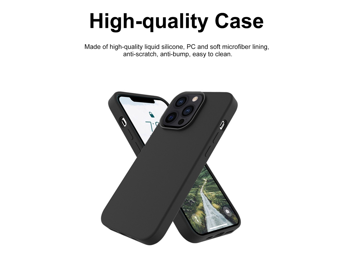 Capa De Silicone Líquido Para Iphone 13 Pro Max Ultra Fina Anti-choque Anti-arranhões Protetora