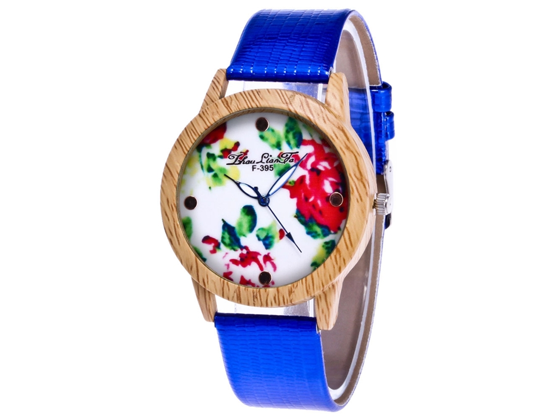 Reloj De Pulsera Analógico De Cuarzo Con Correa De Poliuretano, Estilo Moderno, Pantalla Redonda Azul.