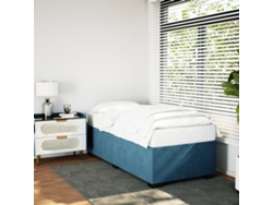 Estructura De Cama De Terciopelo Azul 90x190 Cm
