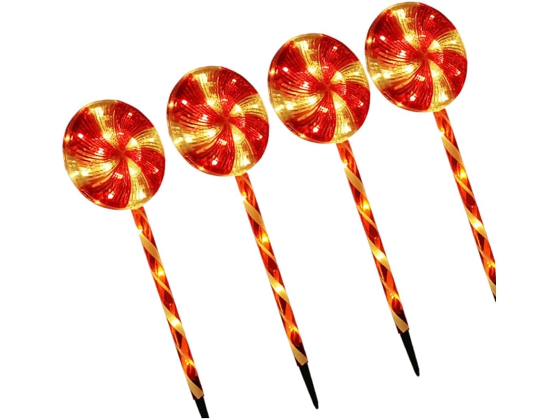 Lámpara Decorativa De Exterior Con Forma De Caramelo, Luz Solar Led Para Jardín, Luz Decorativa Para