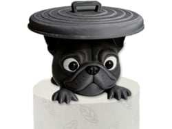 Porta-papel higiênico genérico com design de bulldog - Dispensador de papel para banheiro, cozinha e mesa com estilo.