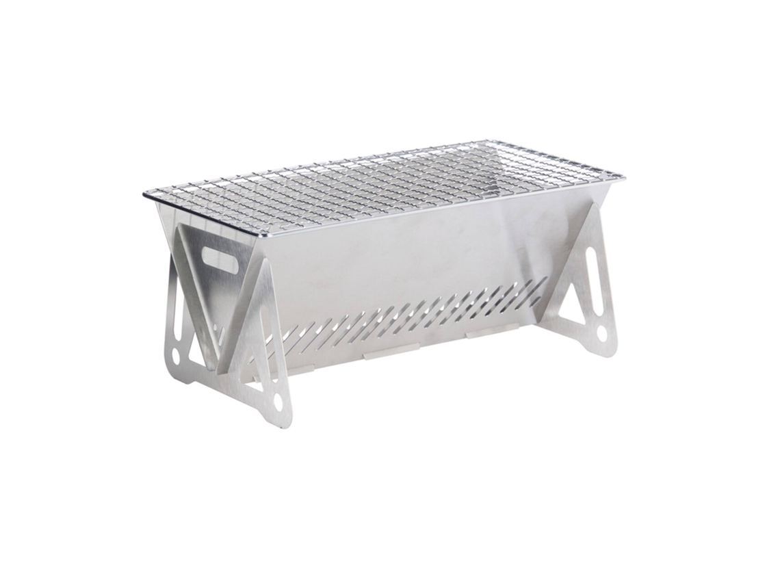 Mini parrilla plegable de acero inoxidable con rejilla cromada, 28 x 16 x 12 cm Wellhome
