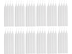 COM-FORT HOUSE- Vela de mesa Blanca - Pack velas de 48 Unidades - Velas Decorativas Sin Perfume - Velas para tu Hogar