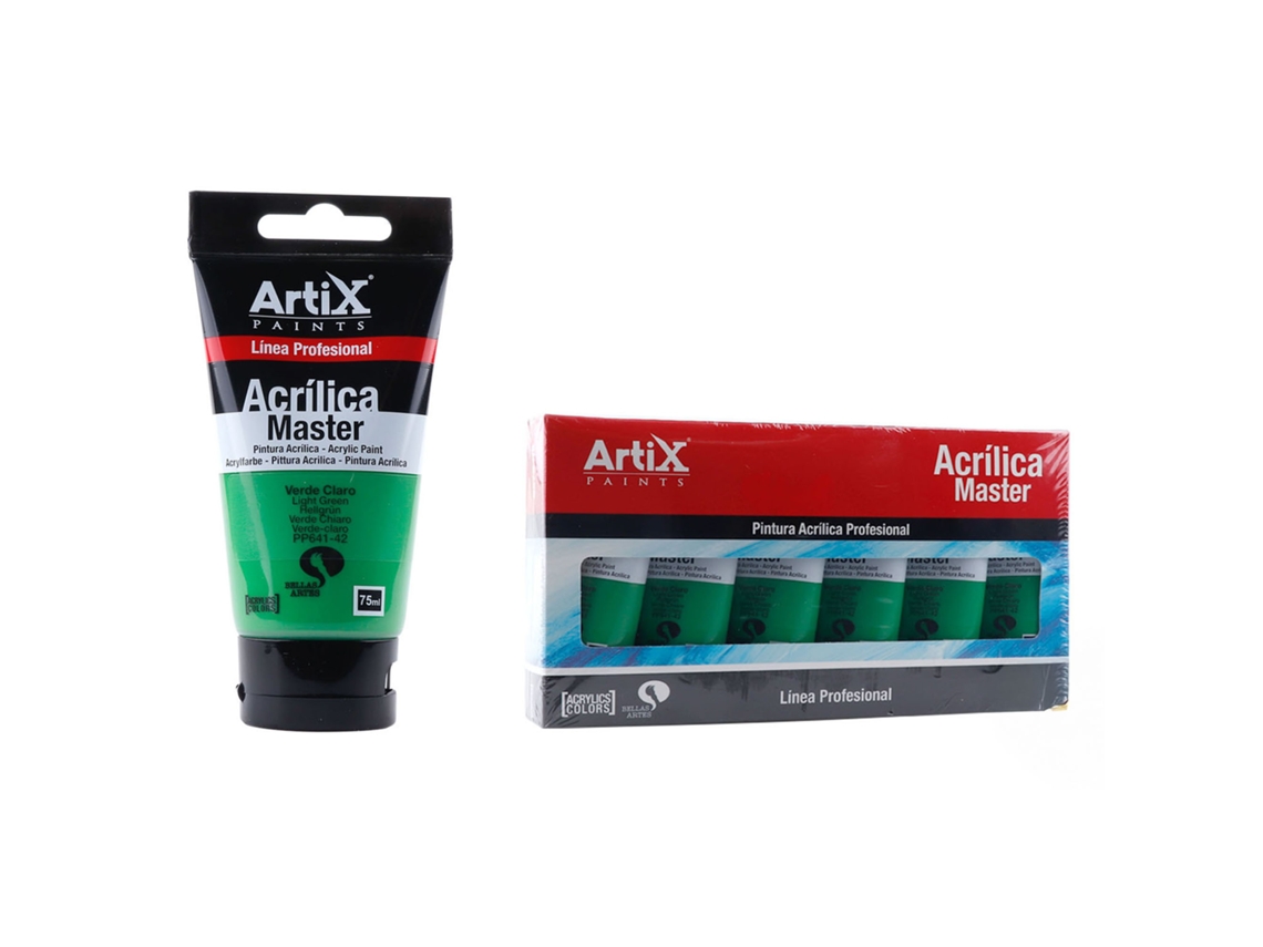 Paquete de 6 unidades. Pintura acrílica Expert 75 ml Verde Claro Dam