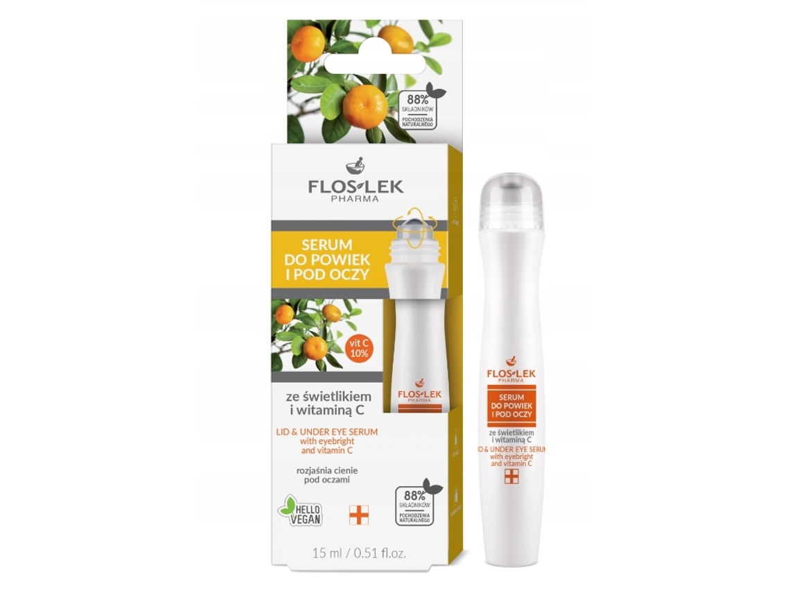 Suero iluminador para ojos Pharma con vitamina C y eufrasia, 15 ml Floslek