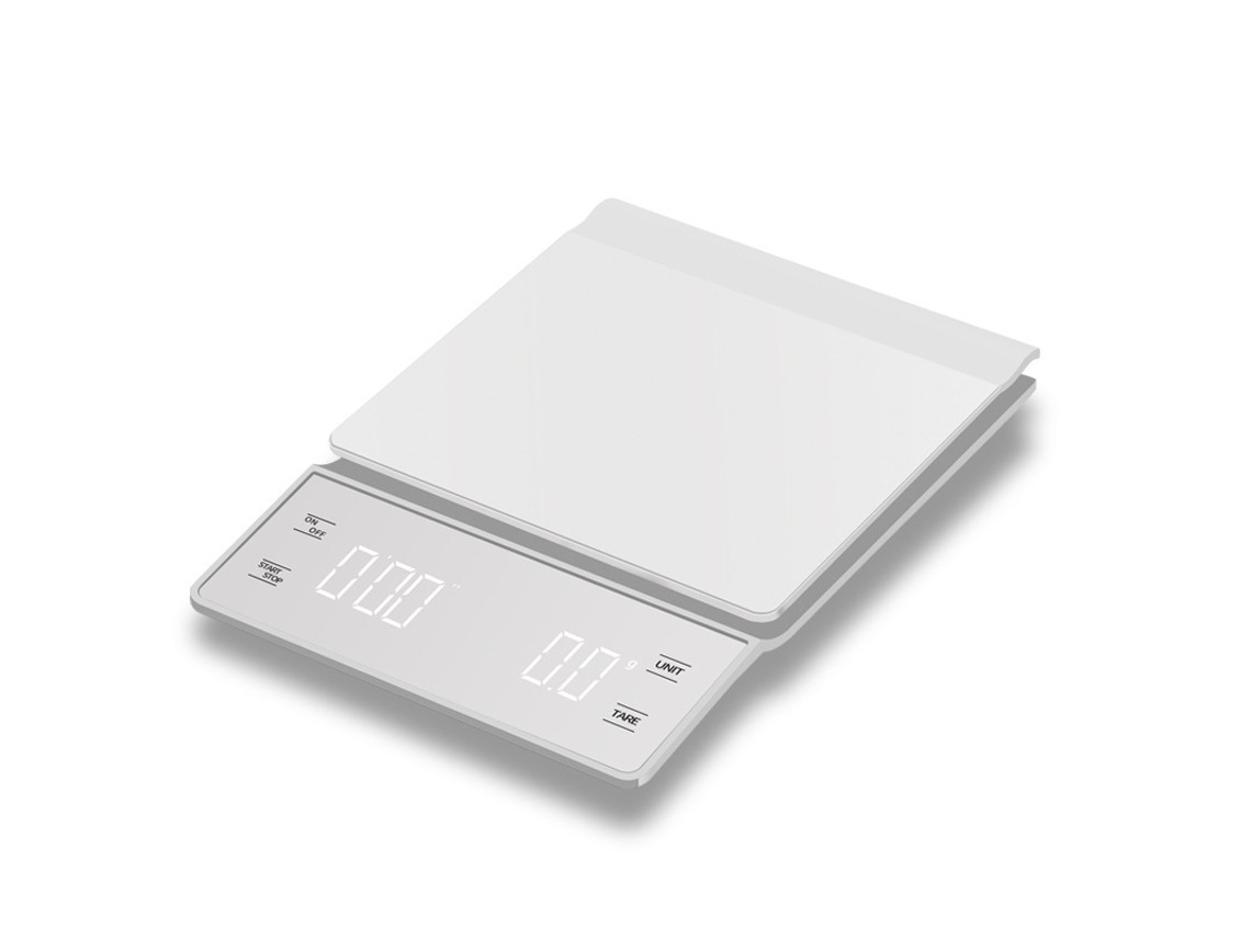 Minibalanza digital para café - 3 kg/0,1 g USB-C para café espresso y de filtro, blanca, Hexinyigjly