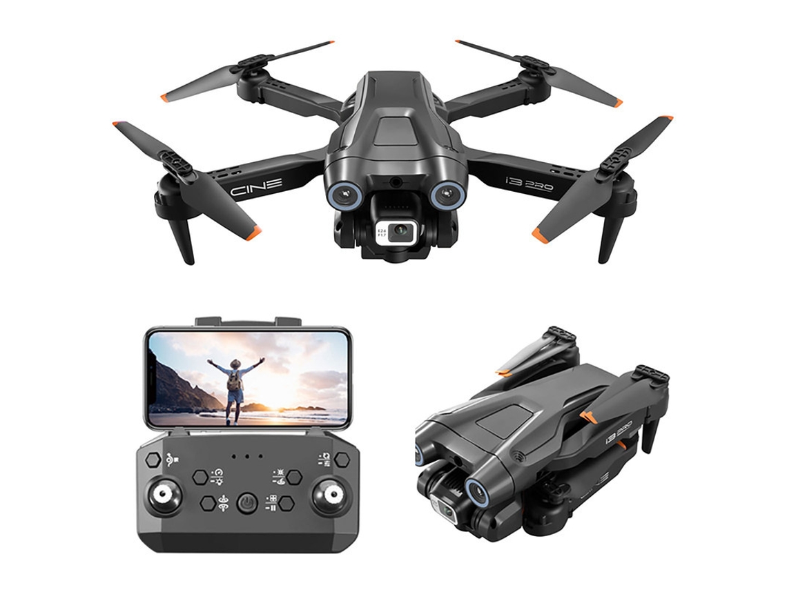 Minidron I3 Pro Bestvite con cámara dual 4K (1 batería, 15 min de autonomía, negro)