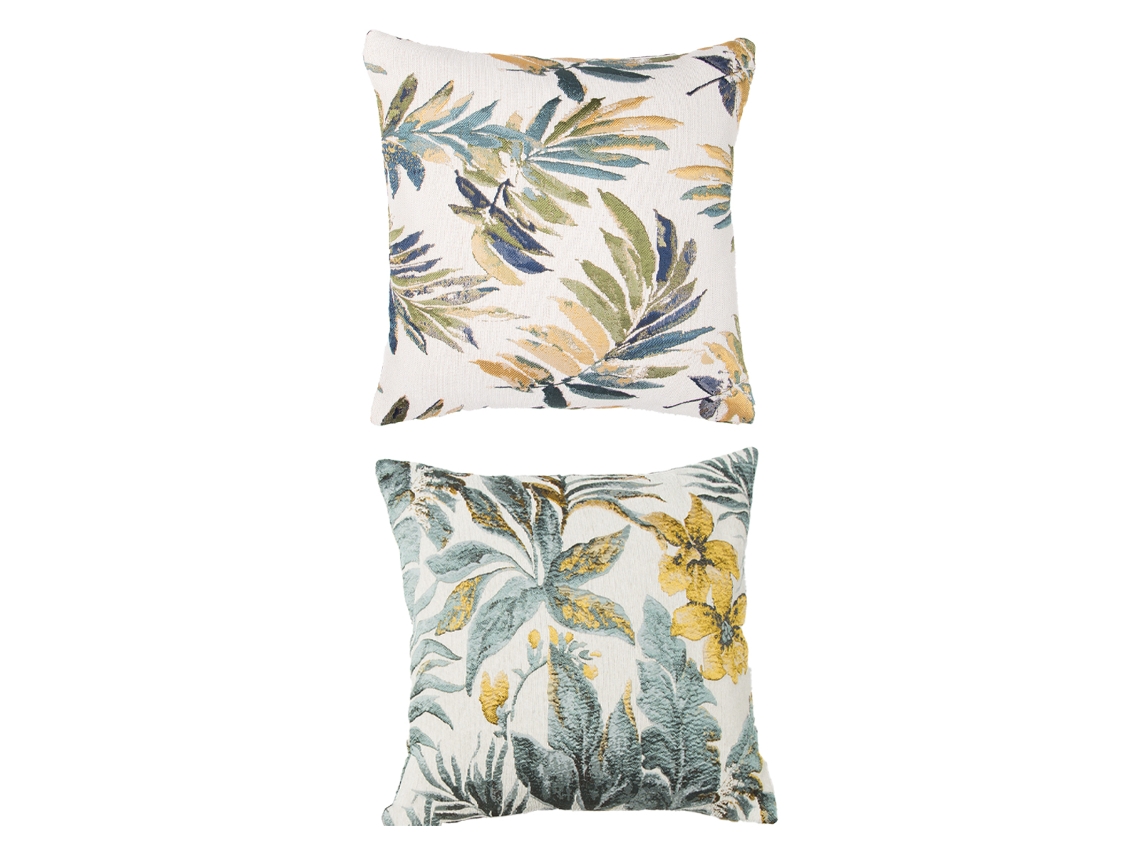 Juego De 2 Fundas De Almohada Lumbar De Algodón/lino Con Bordado De Chenilla, 45 X 45 Cm