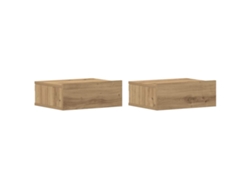 Juego de mesitas de noche colgantes de roble hechas a mano 40x32x15 cm MAISON EXCLUSIVE