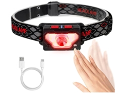Faro LED Yunzii TD12803, opción roja, bombilla de alta luminosidad, sensor Pro, IPX negro