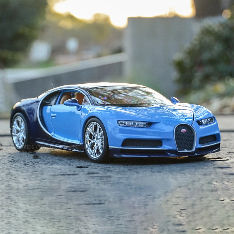 (azul) Modelo De Coche De Juguete A Escala 1:24 De Metal Fundido A Presión Y Coche De Colección