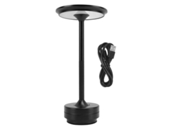 Bj-lâmpada De Mesa Sem Fio Recarregável Led 3 Cores Regulável Tática Portátil Para Lar Restaurantes Bares Preto