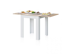 Mesa de comedor extensible Giro Blanco Artik (Blanco Mate) - Roble Canadian 67 x 79 x 67 cm