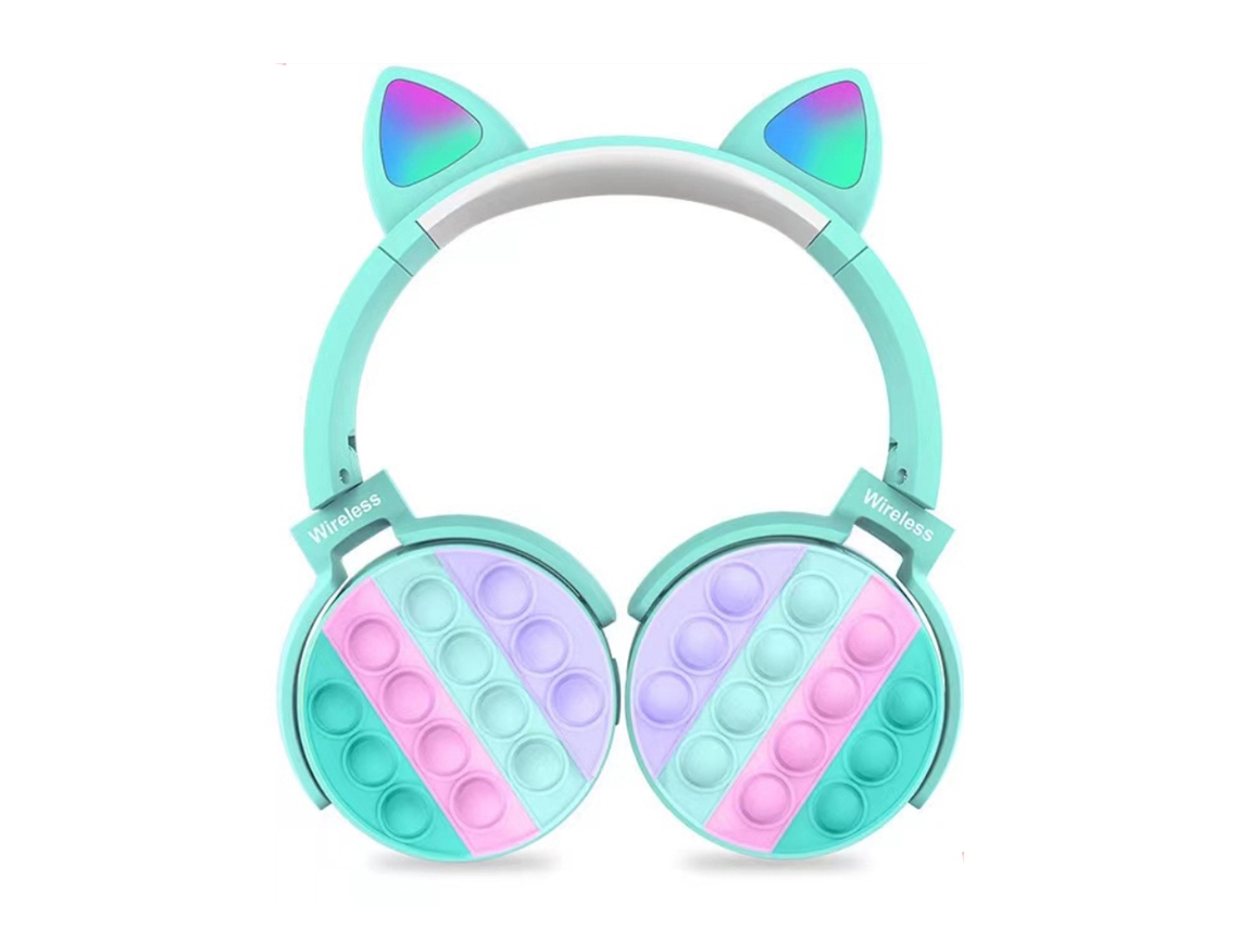 Auriculares Inalámbricos Bluetooth Con Orejas De Gato Luminosas, Auriculares Con Burbujas, Regalo De Cumpleaños