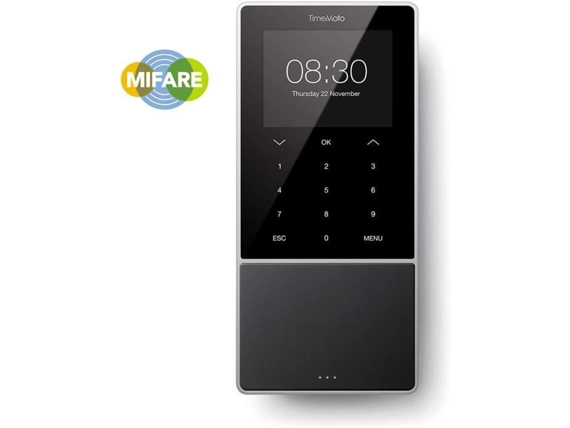 Timemoto Tm-818 Sc Sistema de control de tiempo con lector Mifare y Rfid para hasta 2.000 usuarios, software incluido