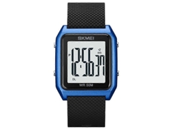 Reloj despertador Skmei 1866 para hombre, cuadrado, pantalla grande, multifuncional, correa de acero, luz nocturna, Hengrongshen