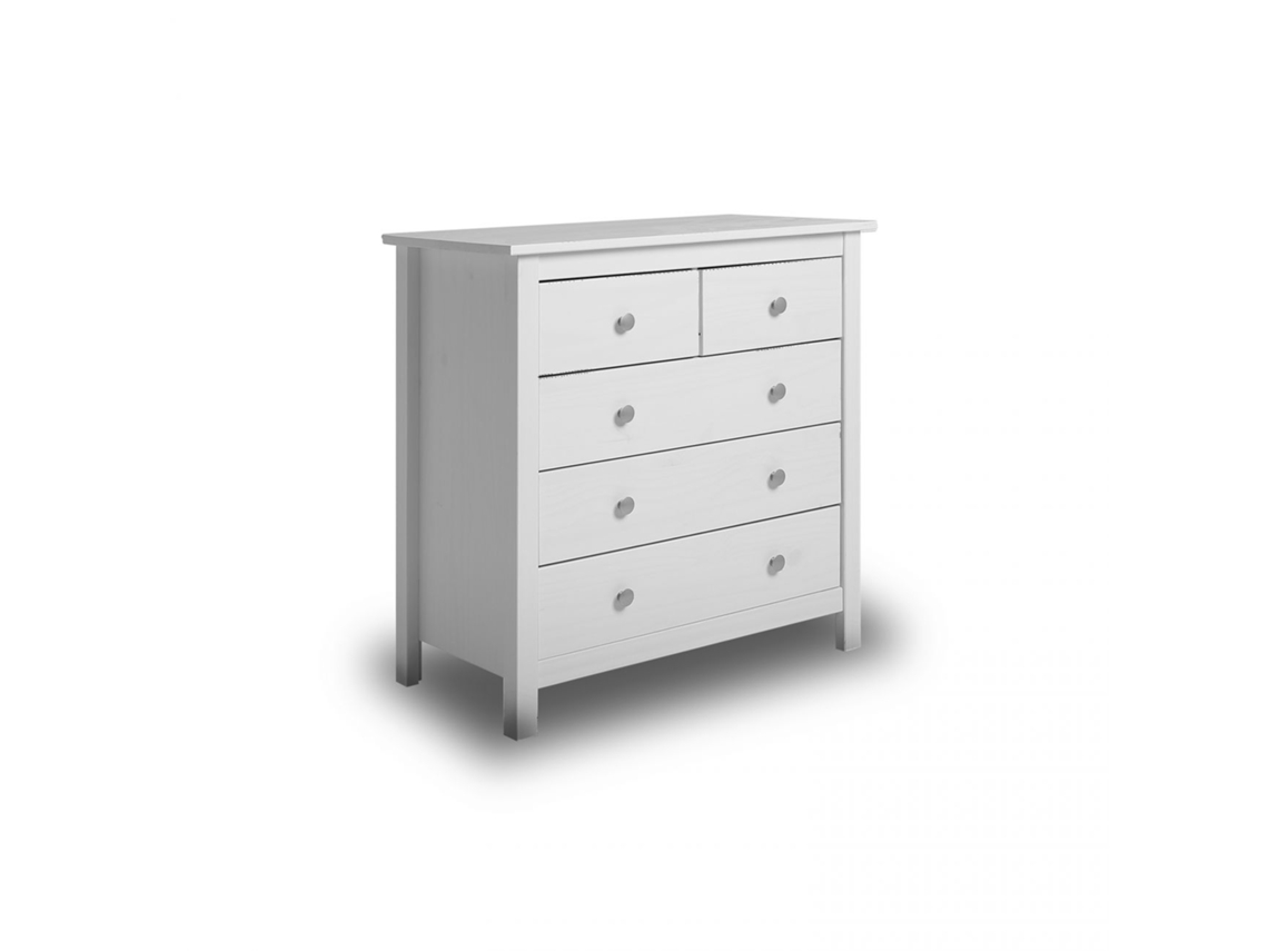 Cómoda Bay 5 cajones Blanco 79 x 80 x 40 cm
