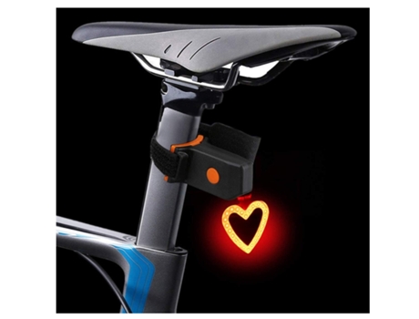 Luz trasera de bicicleta, luz de advertencia trasera recargable por Usb, seguridad trasera, 5 modos, en forma de corazón, negro, ENZONS