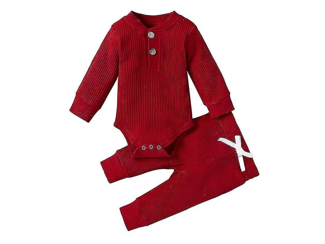 2026-conjunto Niño Bebé 2 Piezas Cuello Redondo Manga Larga Camisa + Pantalones Elásticos Verano Fiesta