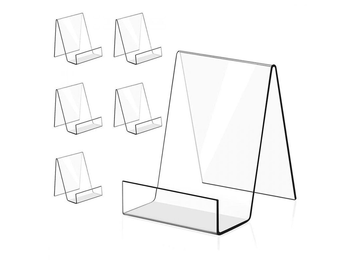 Sujetalibros Pequeños De Acrílico Transparente, 6 Unidades, Tipo Caballete, Para Libros, Álbumes, Partituras, Kaj