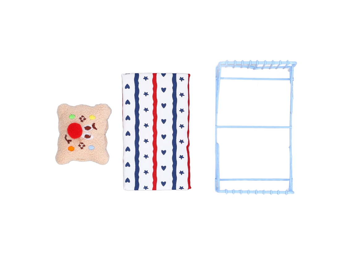 Cama Miniatura 1:12 De Metal Com Colchão De Esponja Padrões Cute Para Casinha De Bonecas