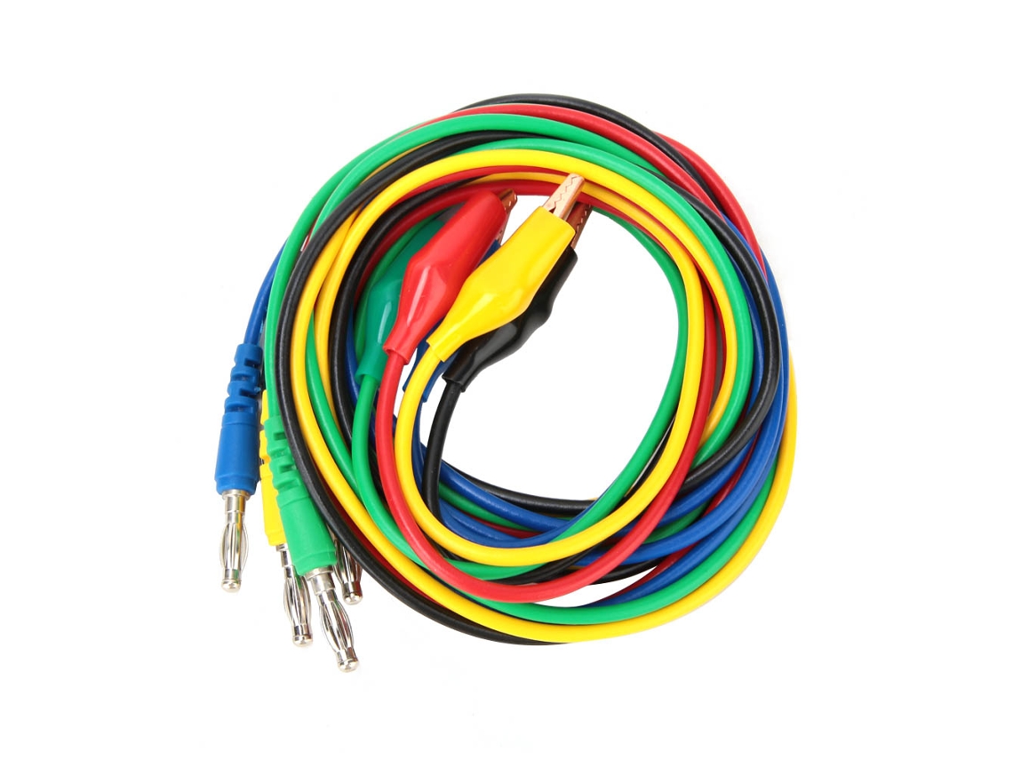 Adaptador De Cable De Prueba: Conector Banana De 4 Mm A Pinza De Cocodrilo, Sonda De 10 Mm.