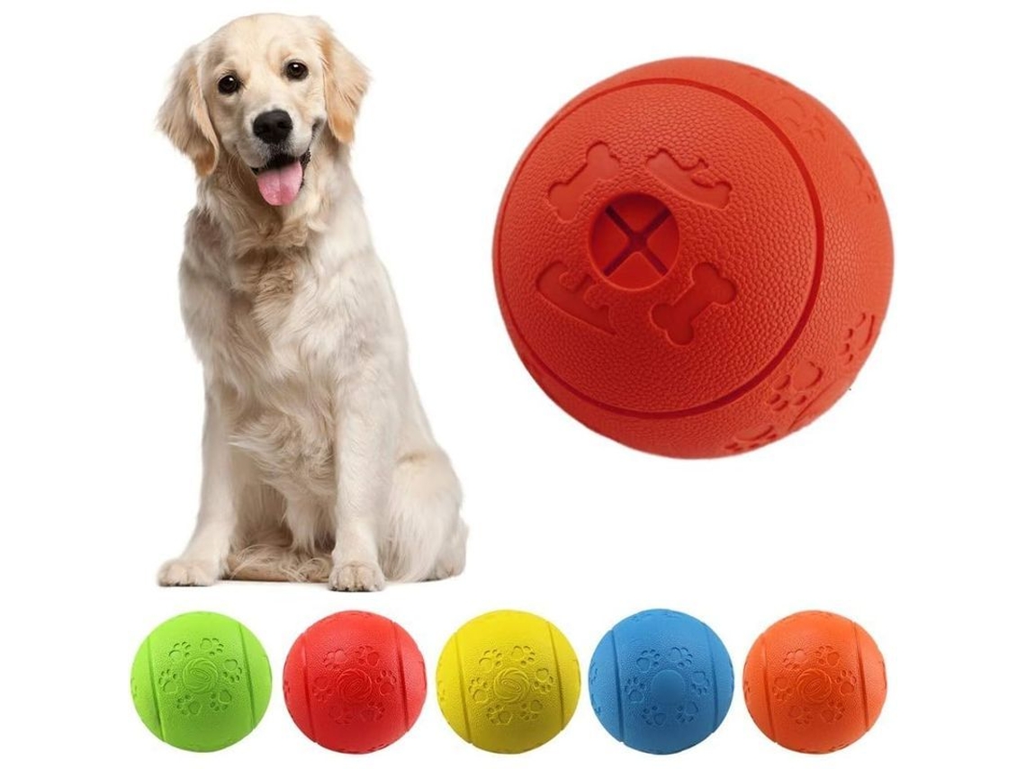 Pelota Juguete Para Perros Pelota De Golosinas Resistente A Mordiscos De Caucho Para Entrenamiento Iq Ejercicio Rojo