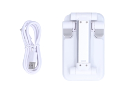 Cargador Inalámbrico Plegable Y Ajustable Con Soporte Para Teléfono Móvil, Auriculares Y Tableta - Blanco