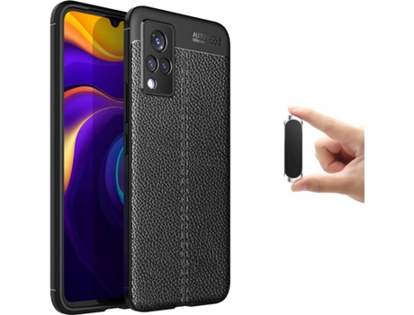 Funda + Soporte Magnético Vivo V21 5G Rugged Leather Negro