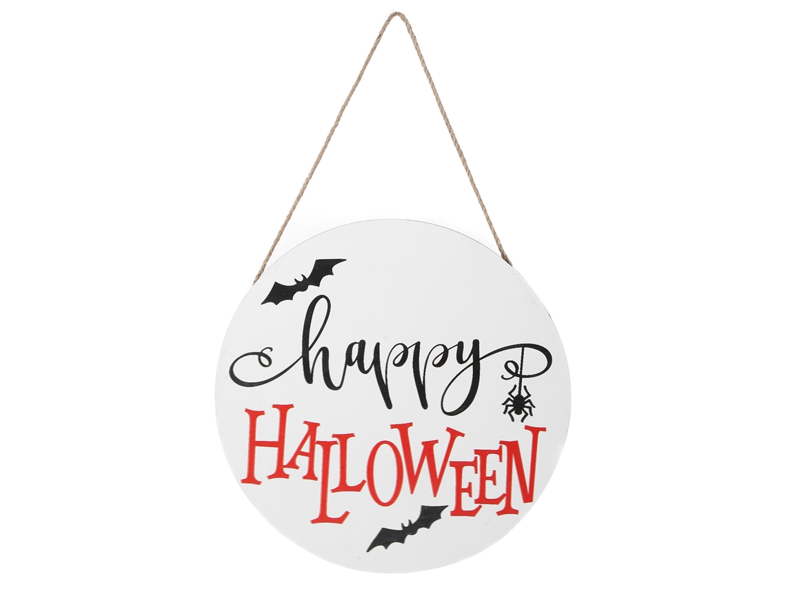 Letrero De Madera Para Colgar En La Puerta, Ideal Para La Decoración De Halloween En El Hogar Y El Jardín (sin Cinta) - Blanco