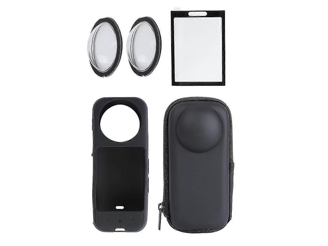 Kit de accesorios para protección de cámara: 3 lentes, funda de silicona, protectores de pantalla y funda C15.